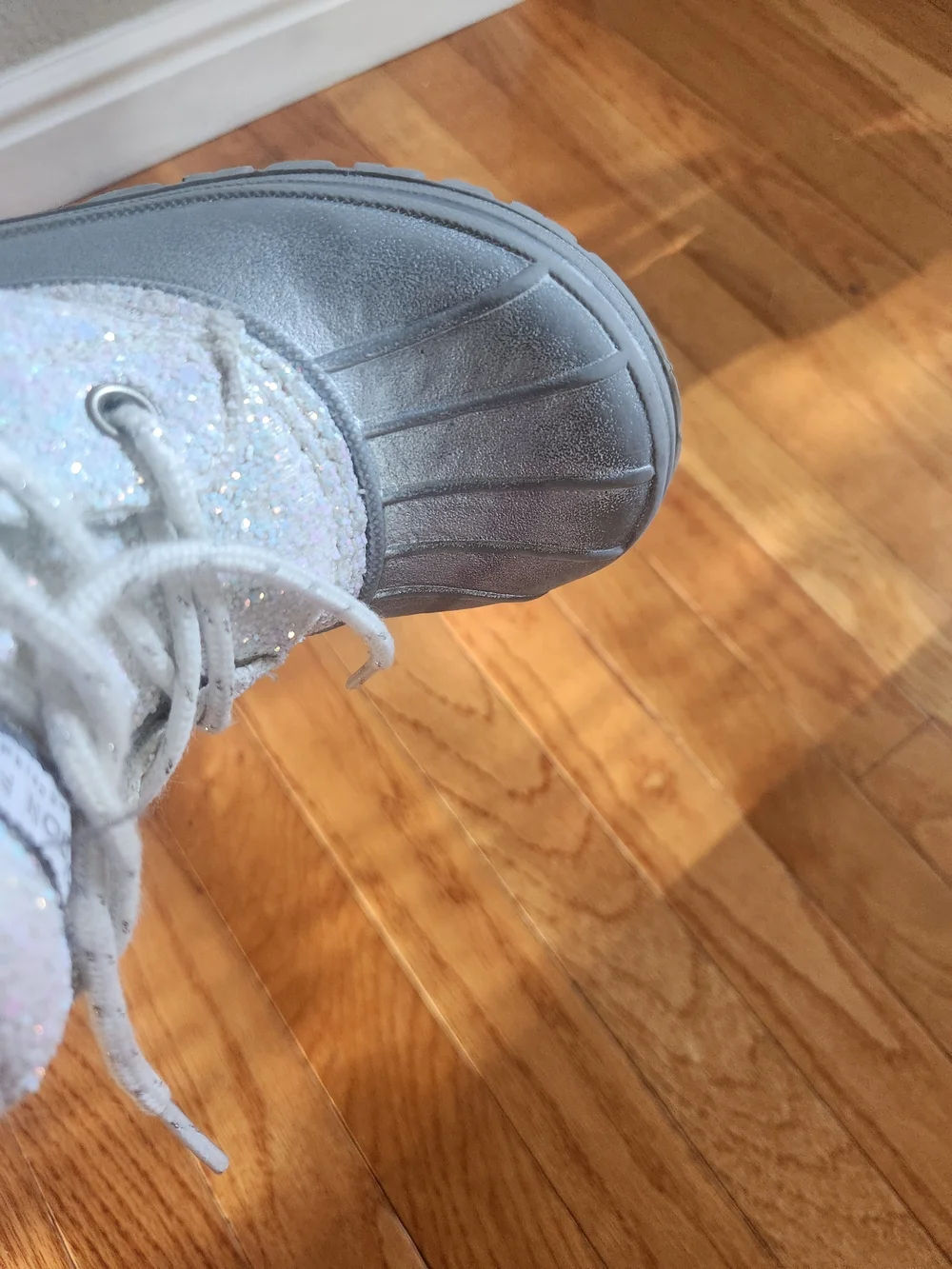 3M Thinsulate Kids Silver Glitter Faux-Fur Winter Boots
